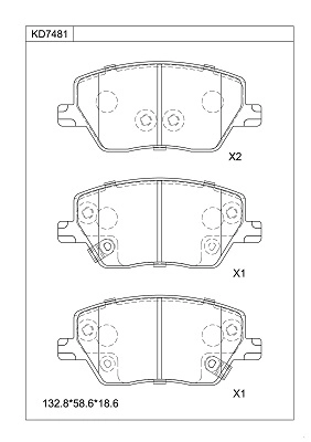 Kit de plaquettes de frein, frein à disque ASIMCO KD7481