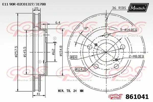 Disque de frein MAXTECH 861041