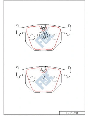 Kit de plaquettes de frein, frein à disque FBK FD14020