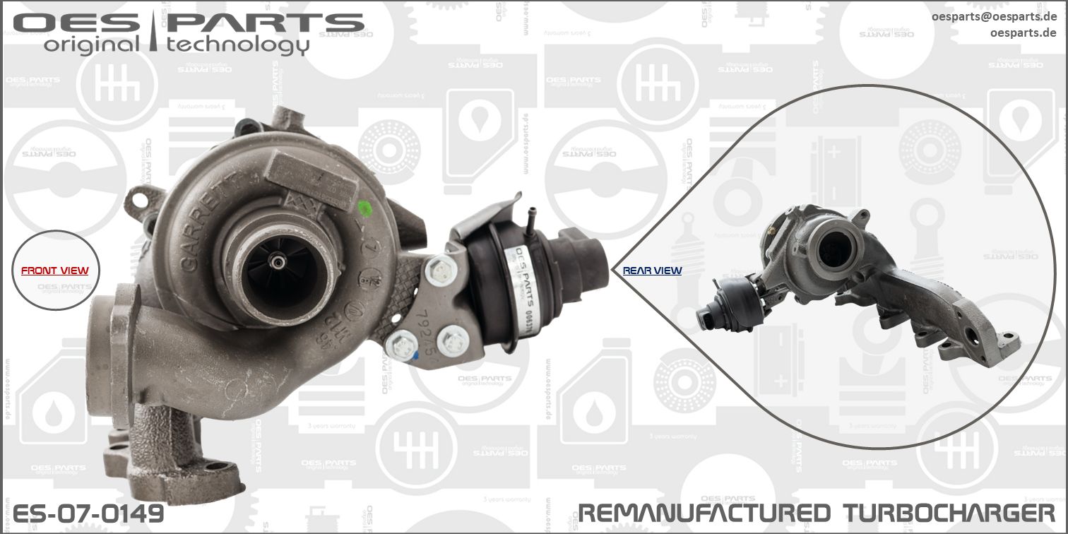 Turbocompresseur, suralimentation OES PARTS ES-07-0149