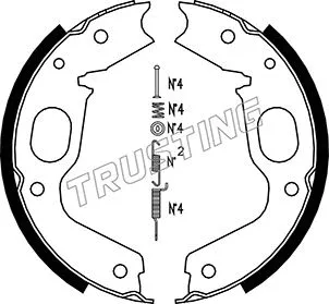 Jeu de mâchoires de frein, frein de stationnement TRUSTING 064.176K