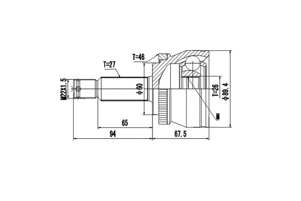Jeu de joints, arbre de transmission DYNAMATRIX DCV824152