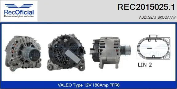 Alternateur RECOFICIAL REC2015025.1