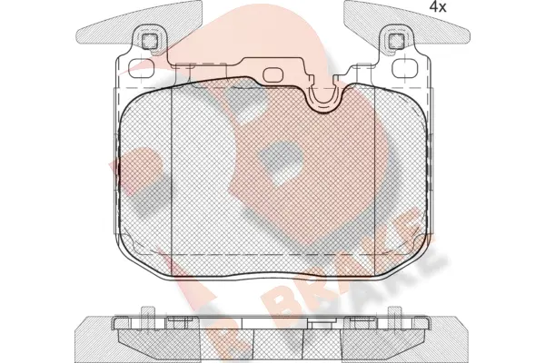 Kit de plaquettes de frein, frein à disque R BRAKE RB2093-200