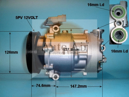 Compresseur, climatisation AUTO AIR GLOUCESTER 14-1213R