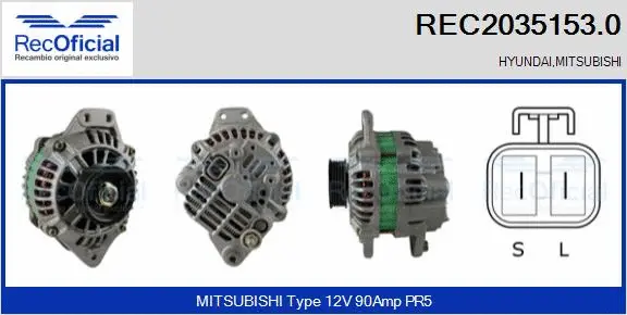 Alternateur RECOFICIAL REC2035153.0