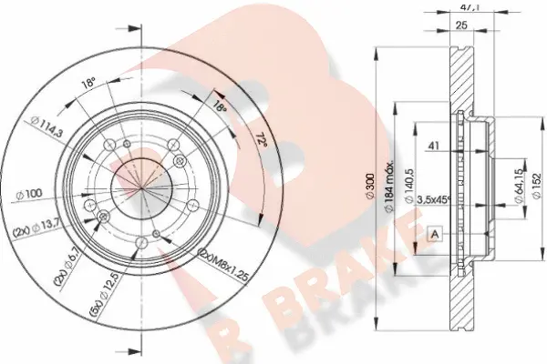 Disque de frein R BRAKE 78RBD25251