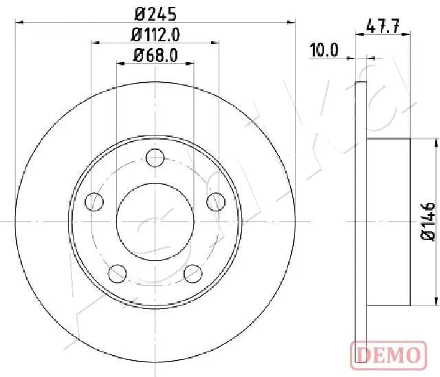 Disque de frein ASHIKA 61-00-0905C