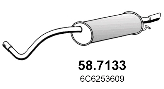 Silencieux arrière ASSO 58.7133