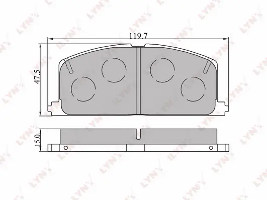 Kit de plaquettes de frein, frein à disque LYNXAUTO BD-7533
