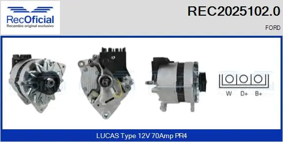 Alternateur RECOFICIAL REC2025102.0