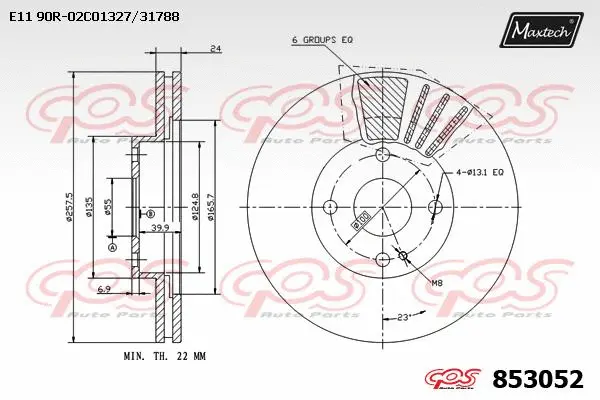 Disque de frein MAXTECH 853052