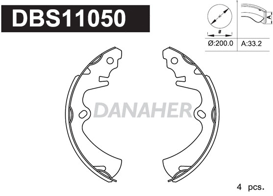 Jeu de mâchoires de frein DANAHER DBS11050