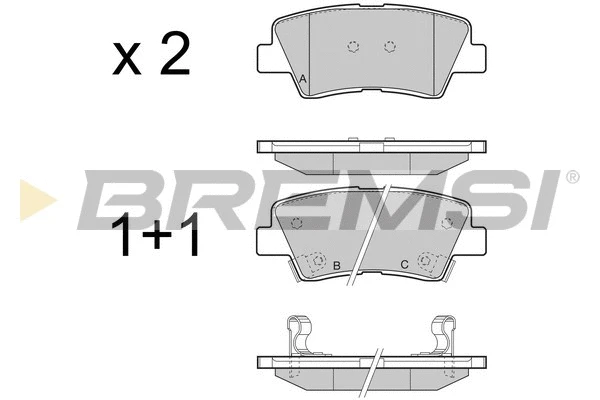 Kit de plaquettes de frein, frein à disque BREMSI BP3456