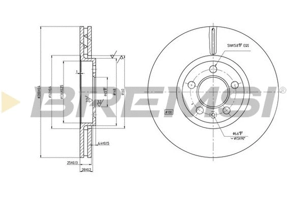 Disque de frein BREMSI CD7221V