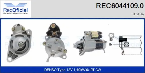 Démarreur RECOFICIAL REC6044109.0