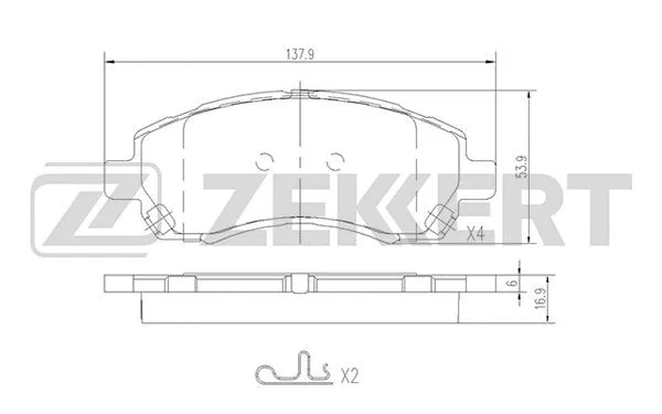Kit de plaquettes de frein, frein à disque ZEKKERT BS-2134