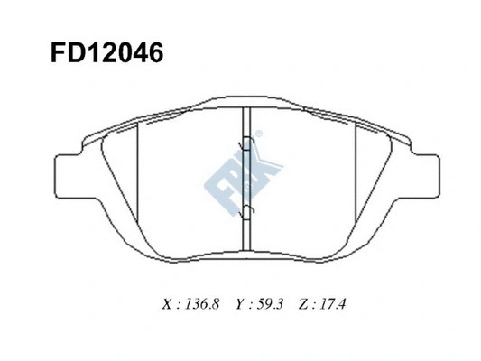 Kit de plaquettes de frein, frein à disque FBK FD12046