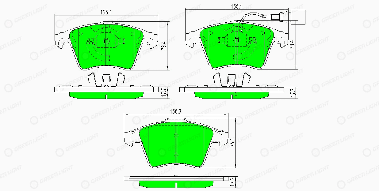 Kit de plaquettes de frein, frein à disque Automotive Adriado GLBP0235