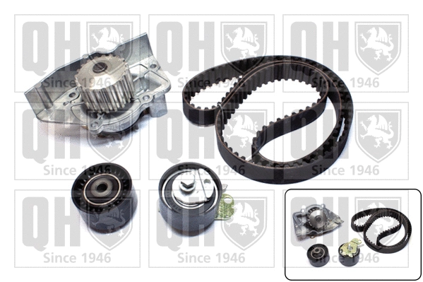 Pompe à eau + kit de courroie crantée QUINTON HAZELL QBPK6200