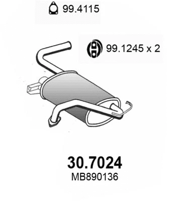 Silencieux arrière ASSO 30.7024