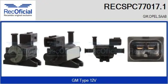 Transmetteur de pression, contrôle des gaz d'échappement RECOFICIAL RECSPC77017.1
