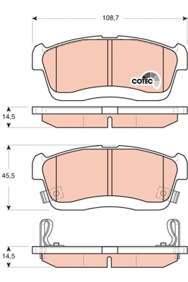 Kit de plaquettes de frein, frein à disque TRW GDB3430DT