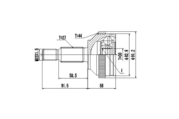 Jeu de joints, arbre de transmission DYNAMATRIX DCV818023