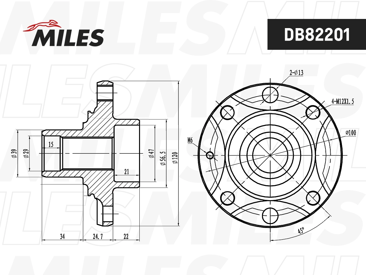 Moyeu de roue MILES DB82201