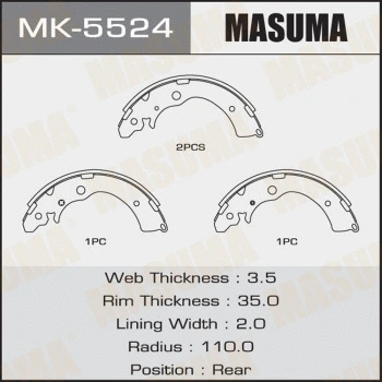 Jeu de mâchoires de frein MASUMA MK-5524