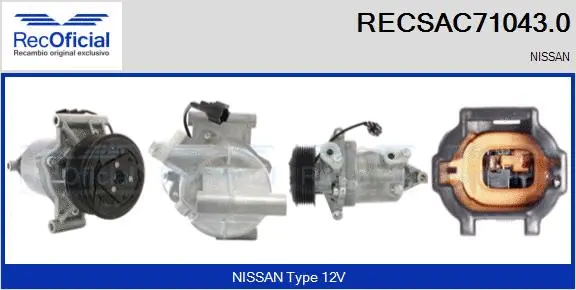 Compresseur, climatisation RECOFICIAL RECSAC71043.0