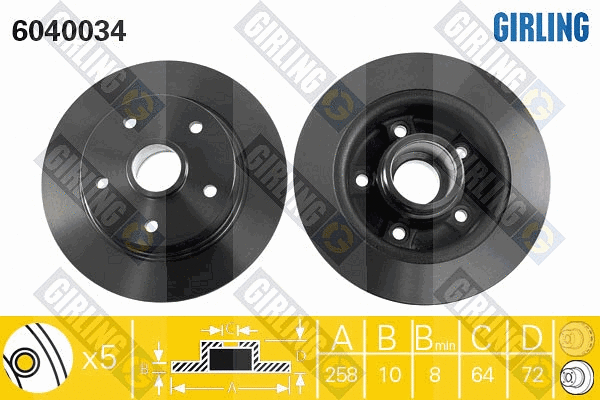 Disque de frein GIRLING 6040034