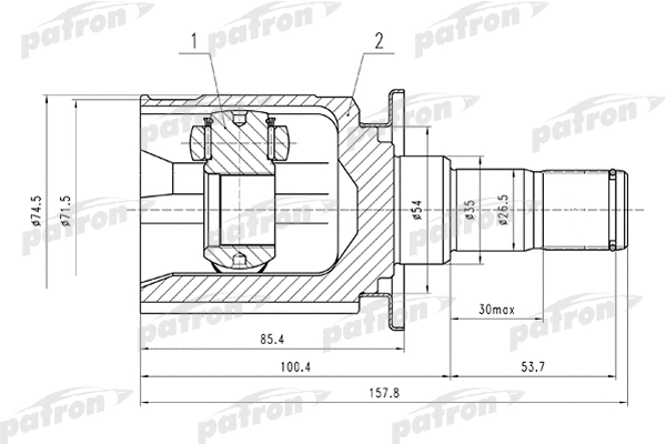 Jeu de joints, arbre de transmission PATRON PCV1526