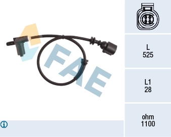 Capteur, vitesse de roue FAE 78175