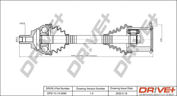 Arbre de transmission Dr!ve+ DP2110.10.0092