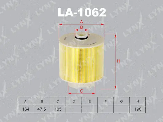 Filtre à air LYNXAUTO LA-1062