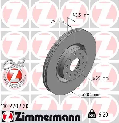 Disque de frein ZIMMERMANN 110.2207.20