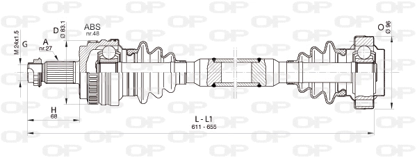 Arbre de transmission OPEN PARTS DRS6360.00