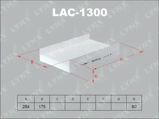 Filtre, air de l'habitacle LYNXAUTO LAC-1300