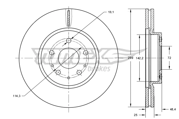 Disque de frein TOMEX Brakes TX 73-22