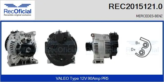Alternateur RECOFICIAL REC2015121.0