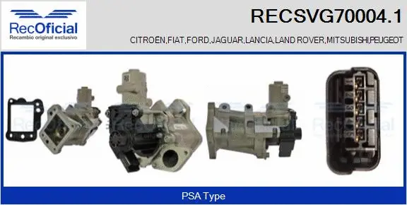 Vanne EGR RECOFICIAL RECSVG70004.1