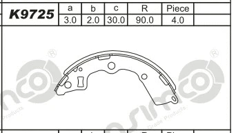Jeu de mâchoires de frein ASIMCO K9725