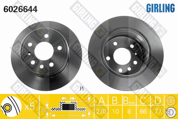 Disque de frein GIRLING 6026644