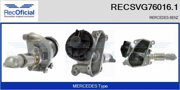 Vanne EGR RECOFICIAL RECSVG76016.1