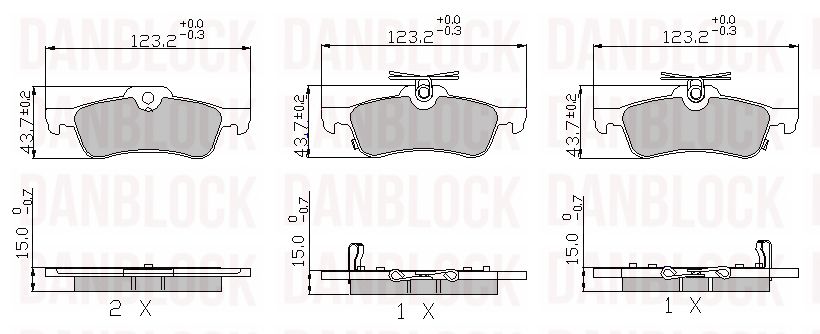 Kit de plaquettes de frein, frein à disque DANBLOCK DB 510456
