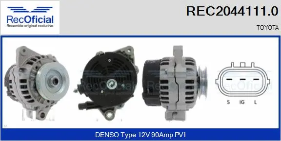 Alternateur RECOFICIAL REC2044111.0