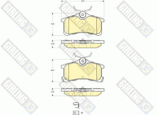 Kit de plaquettes de frein, frein à disque GIRLING 6133341