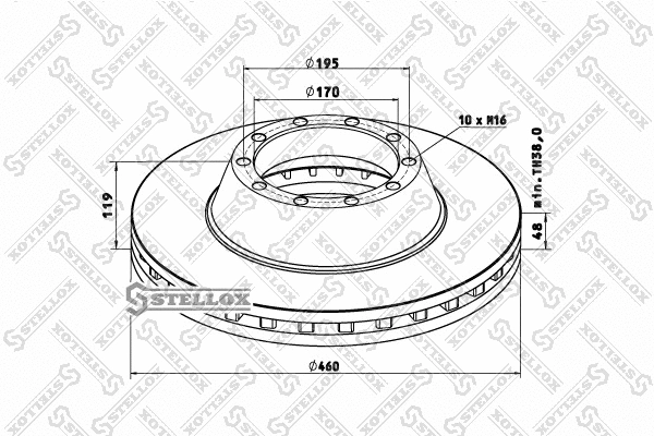 Disque de frein STELLOX 85-00759-SX