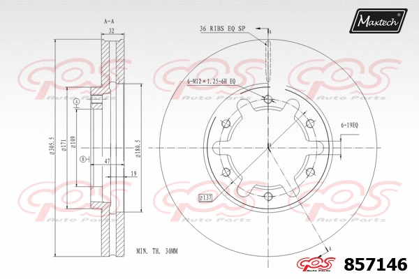Disque de frein MAXTECH 857146
